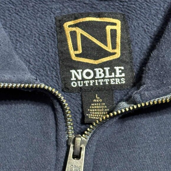 NOBLE OUTFITTERS Men's Blue Quarter Zip Sweater Pullover Size Large - Picture 3 of 10